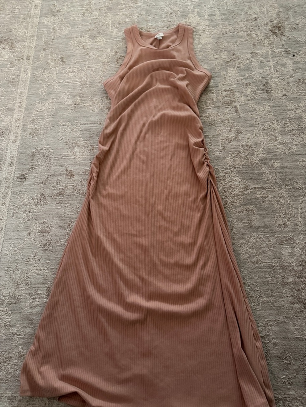 a new day Ribbed Tank Midi Dress in Dusty Mauve